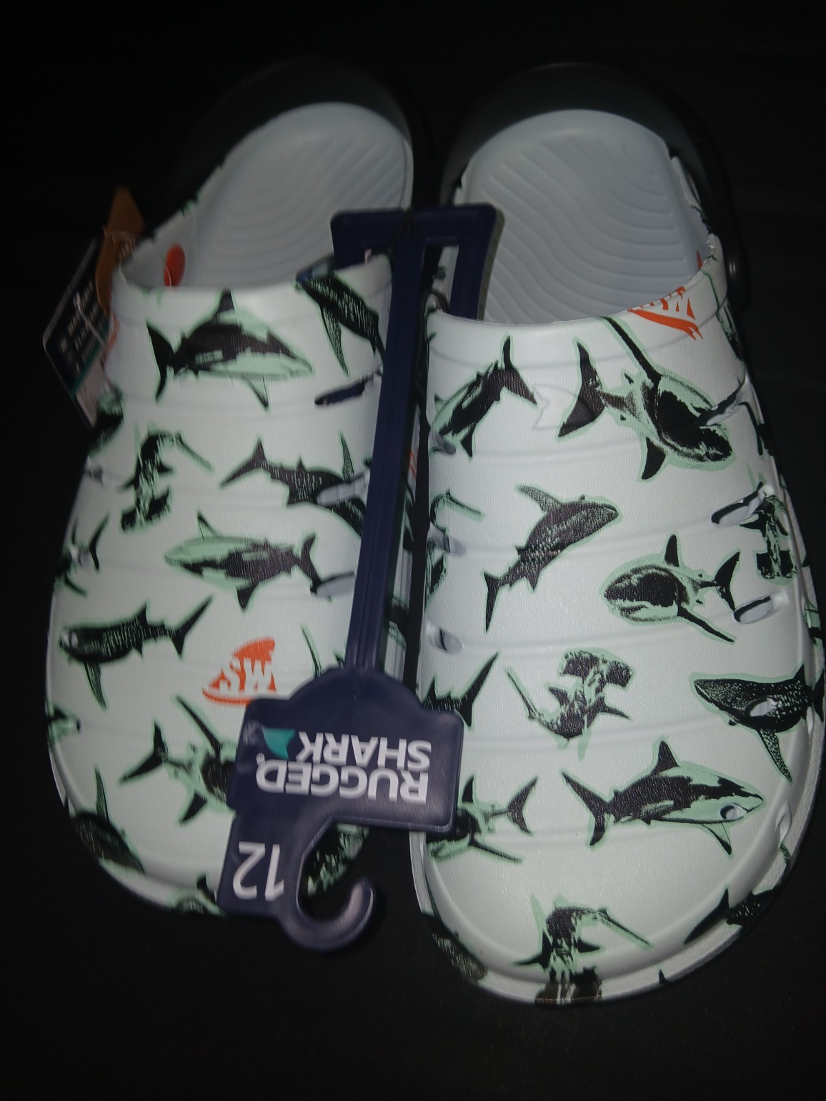 Rugged Shark Discovery Shark Week Mens Clogs – Seafoam Green – Size 12