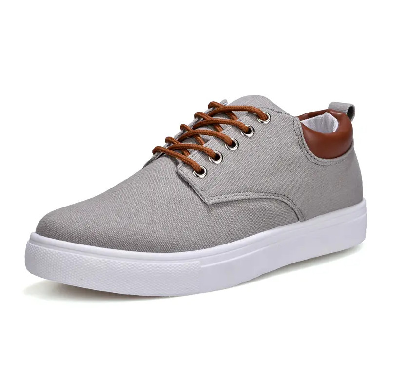 New Men Canvas Shoes Flat Lace Casual Sports Shoes Rubber Sole Anti Slip Lace Up