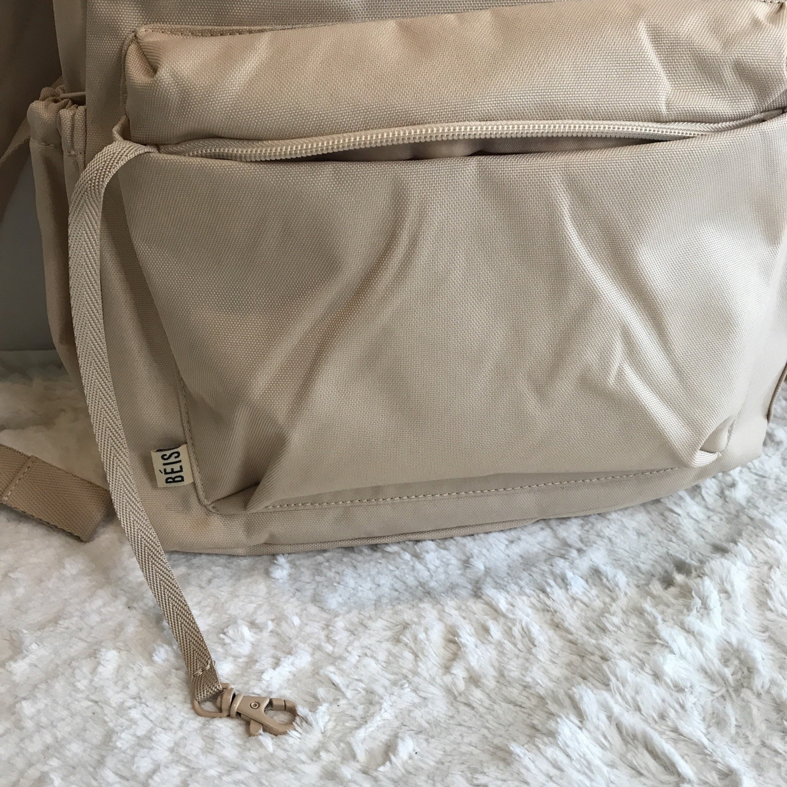 BEIS The BEISics Beige Backpack Laptop & Trolley Friendly Minimalist NWT