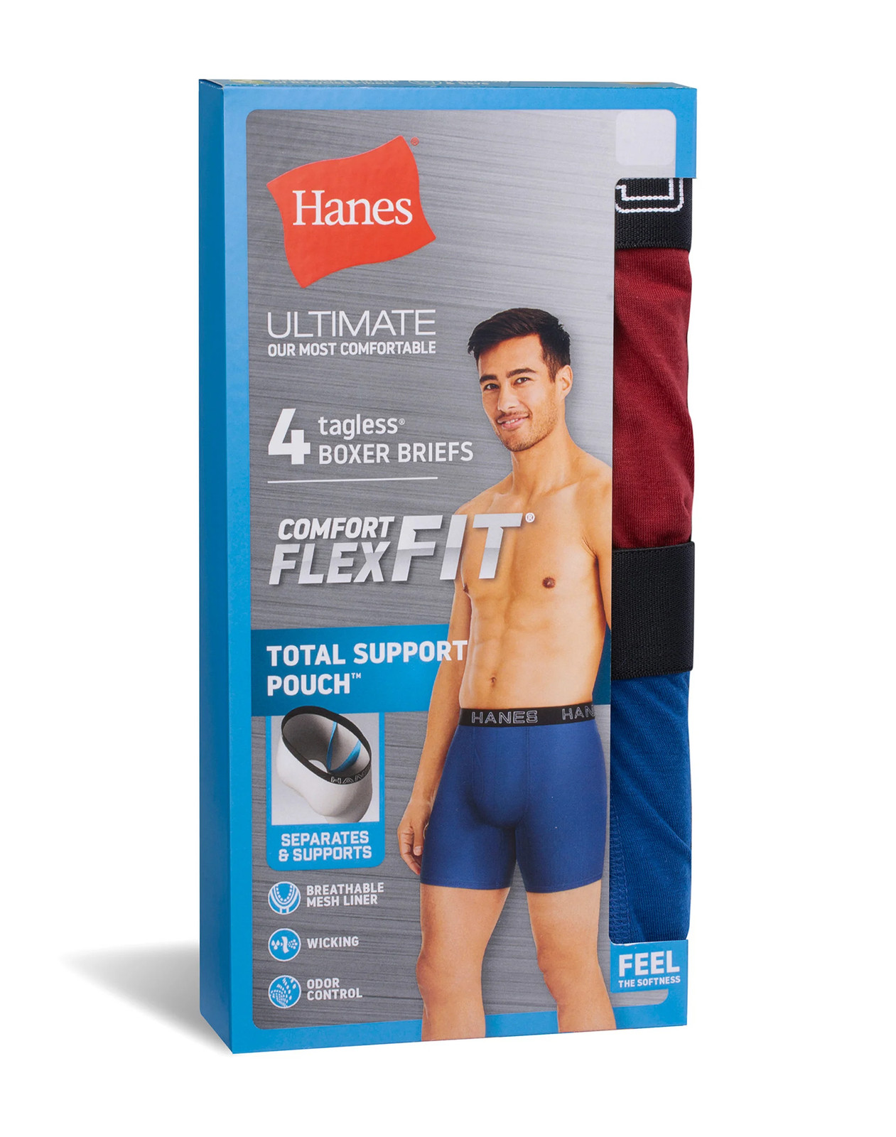 Hanes Men’s Boxer Brief 4-Pack Ultimate Comfort Flex Fit Total Support Pouch