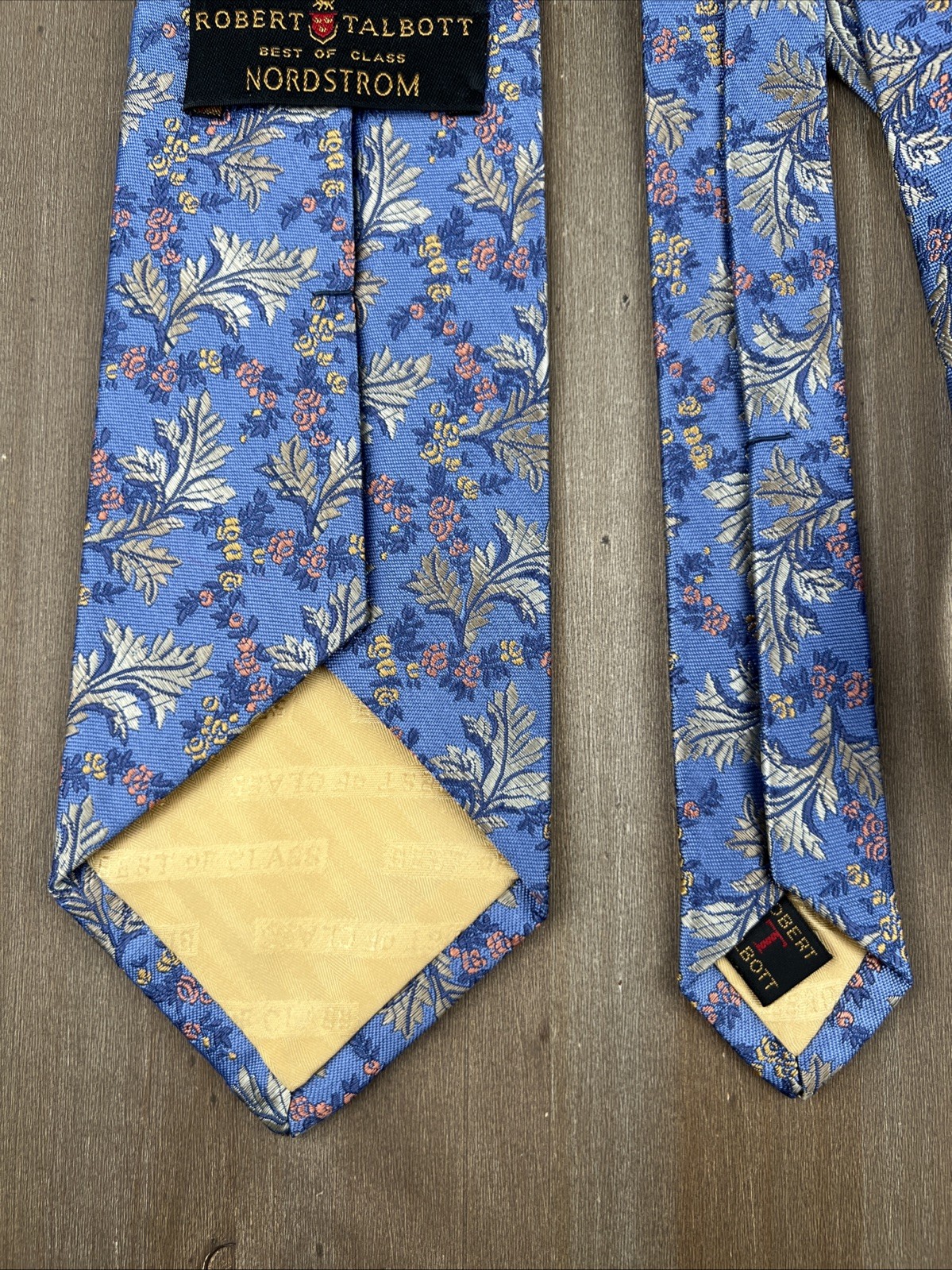 ROBERT TALBOTT Best of Class Silk Tie Luxury Floral Blue W3.75xL58 Made in USA