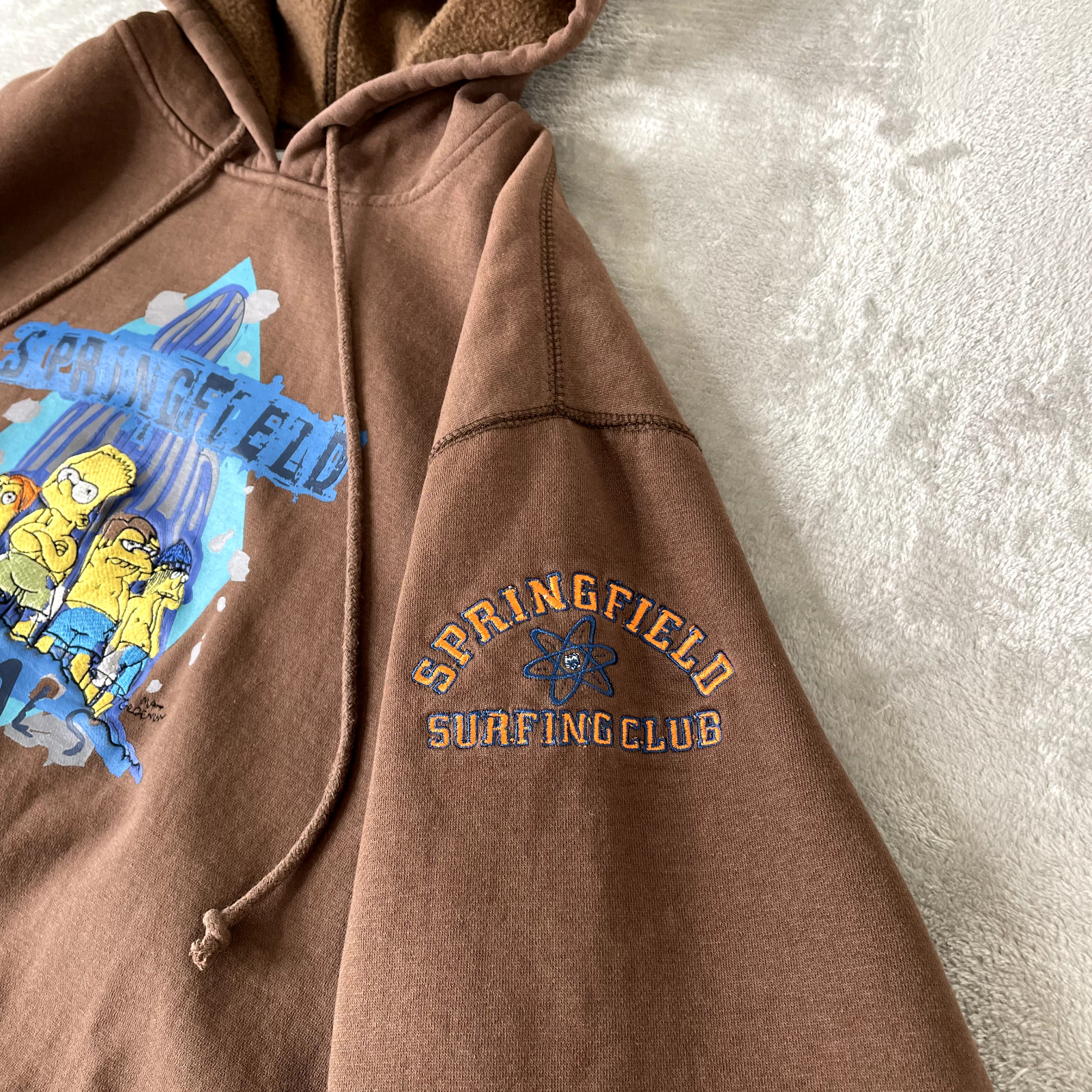 Calhoun Sportswear 2007 The Simpsons Locals Hoodie Sweatshirt Men XL Brown Heavy