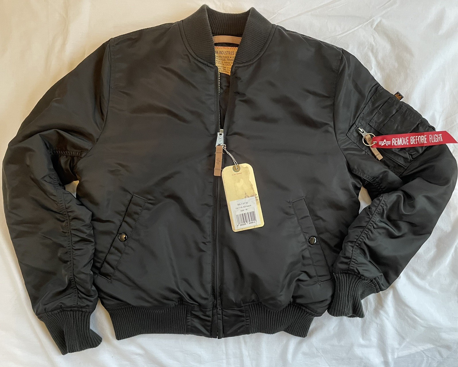 Alpha Industries MA-1 VF 59 Men’s Bomber Black Medium