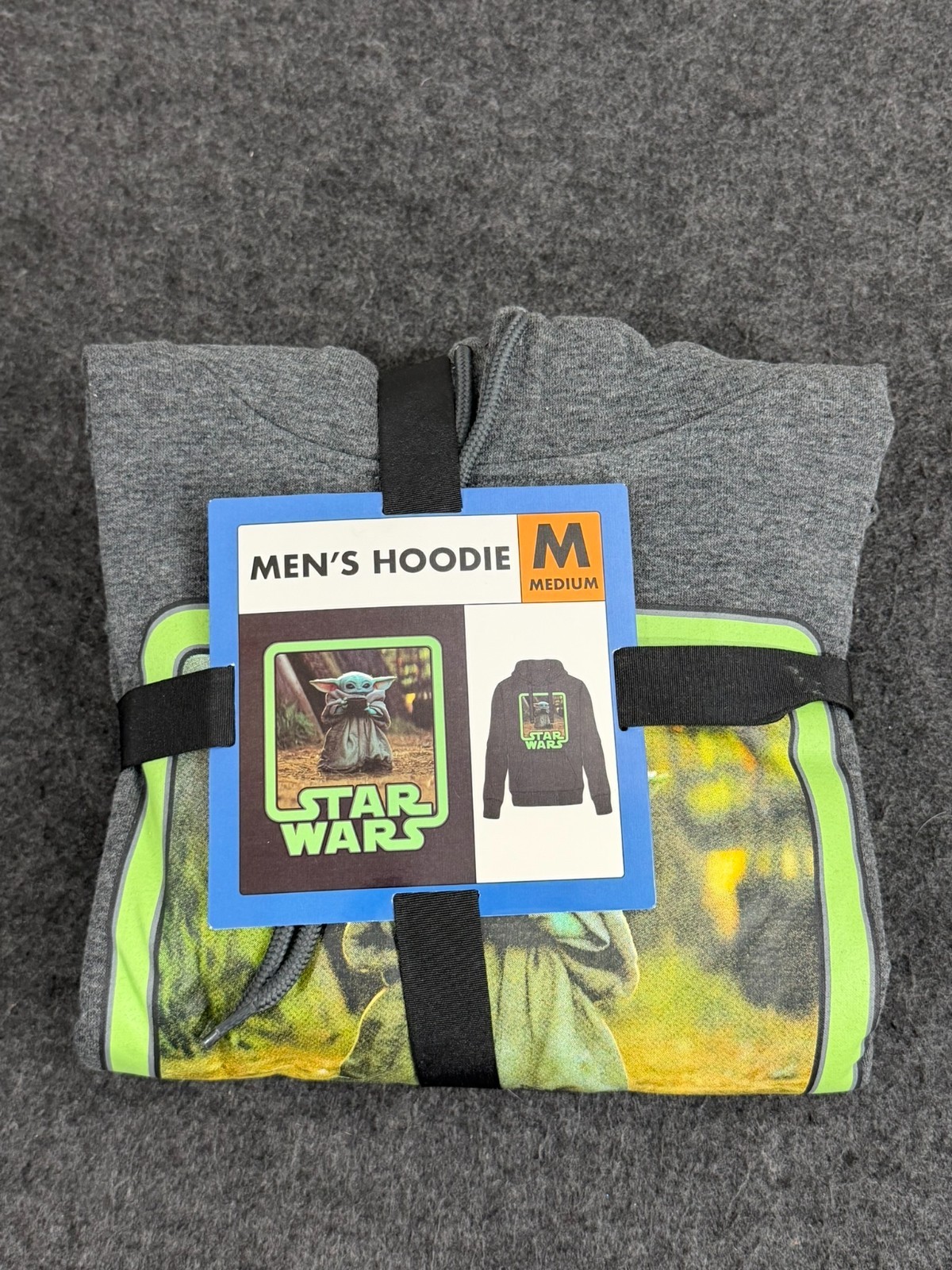 Disney Star Wars The Mandalorian Grogu Baby Yoda Men’s Medium Hoodie Brand New