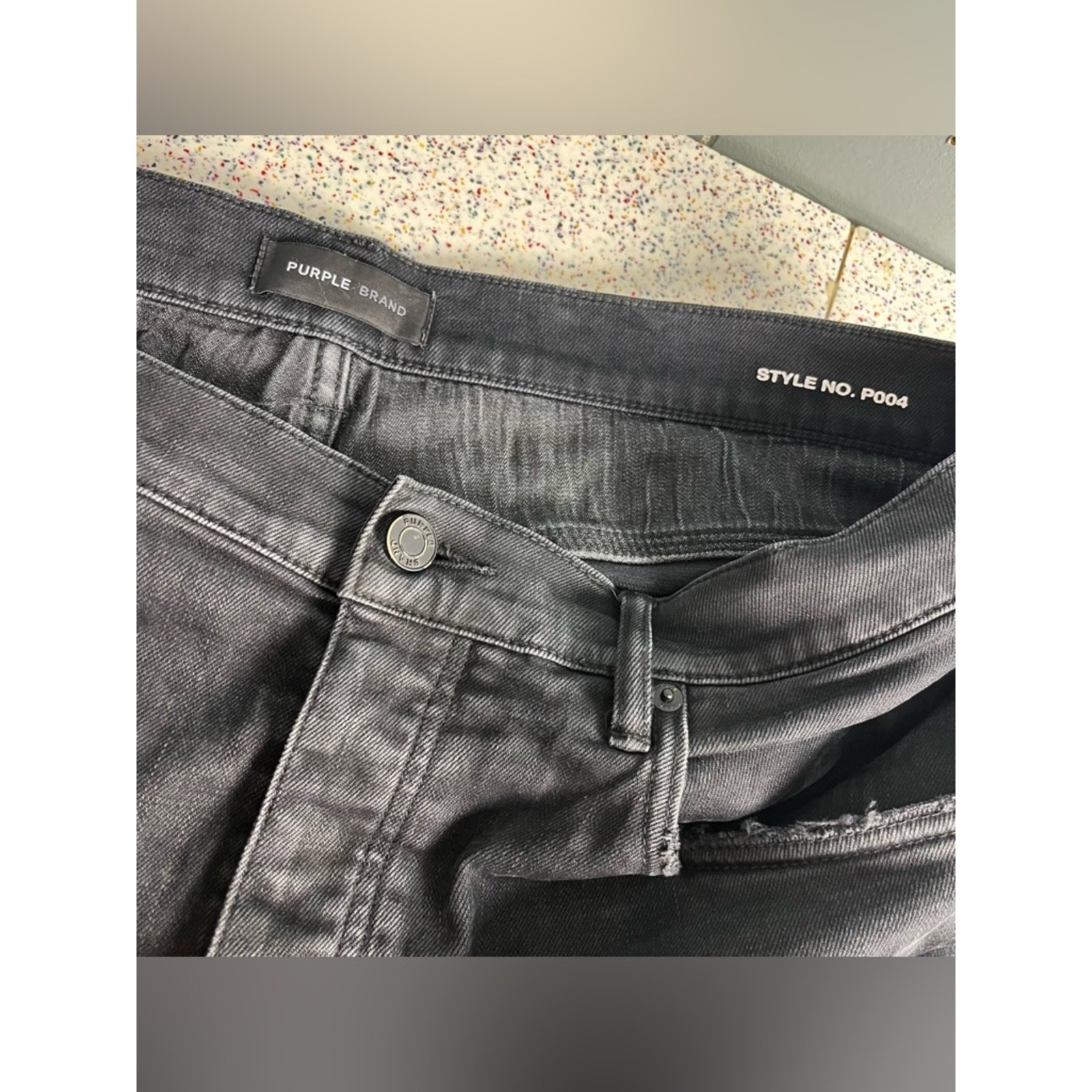 Purple Brand Men’s Cargo Pocket Jean Style P004 Black Denim Straight Leg Size 38