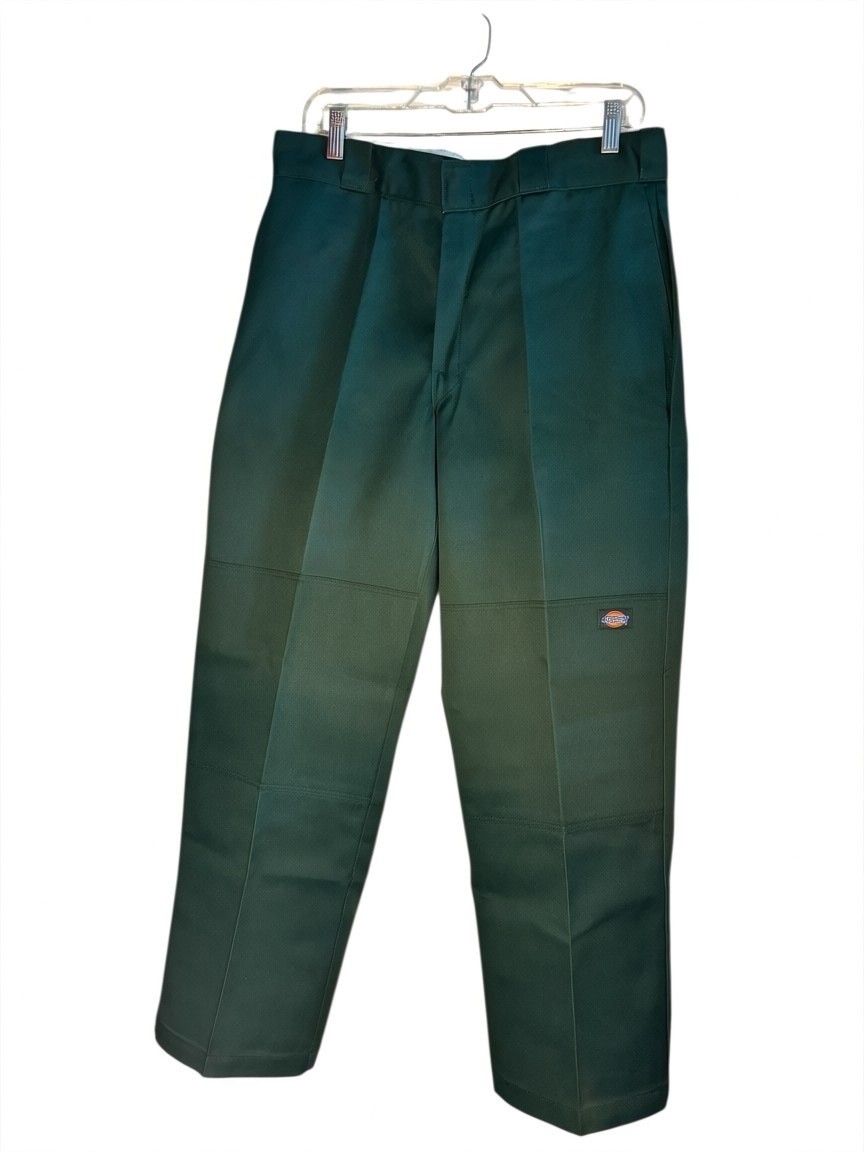 dickies mens loose fit double knee cell phone pocket work pants green 38×30 new