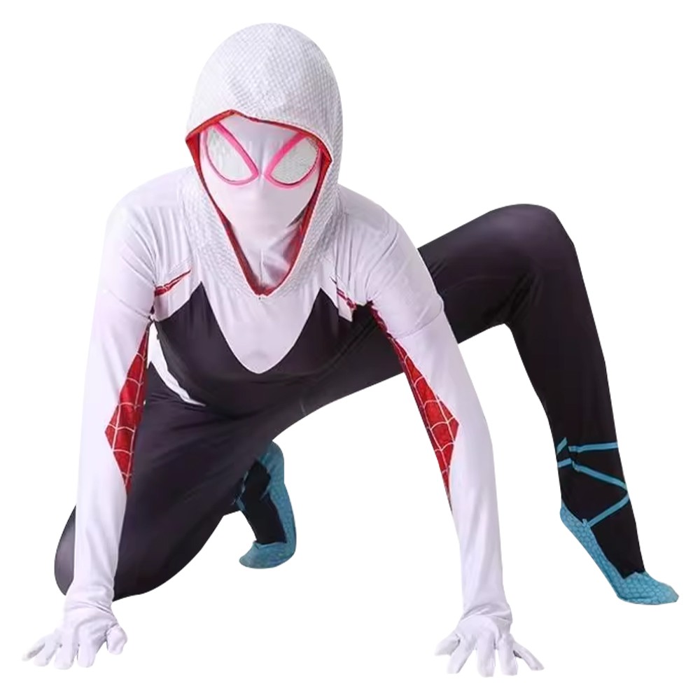 Into the Spider-Verse Gwen Stacy Jumpsuit Costume Girl Women Spiderman Jumpsuit