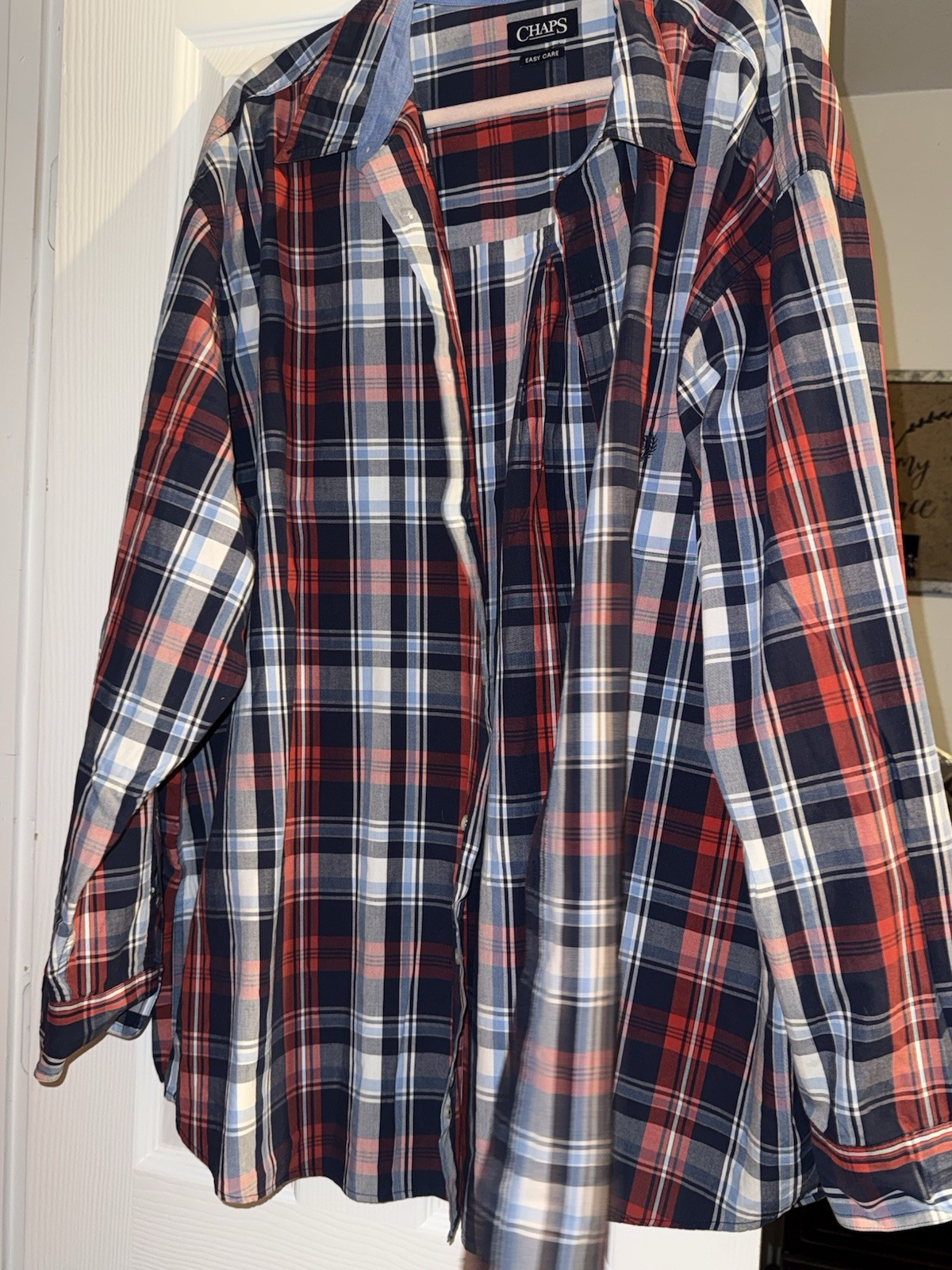 Chaps Easy Care Plaid Long Sleeve Button-Up Shirt Big & Tall 4xl