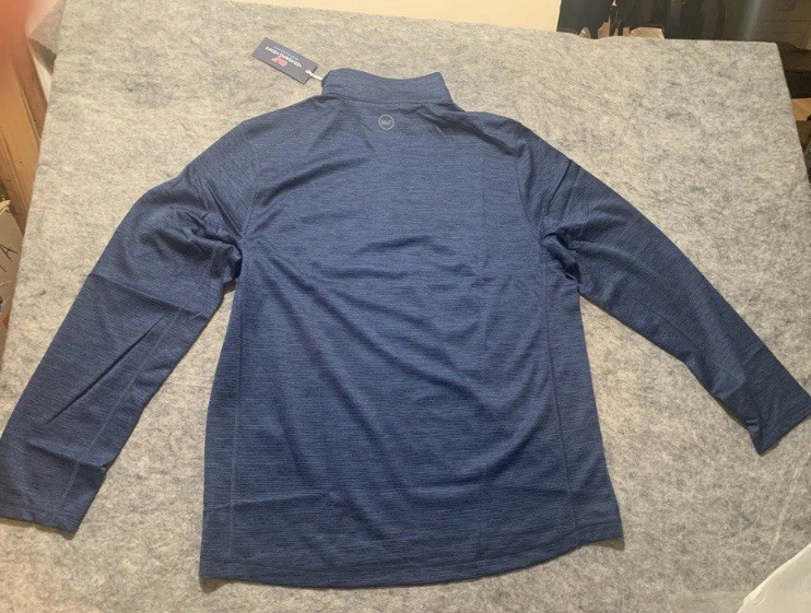 NWT Men’s Vineyard Vines Performance Sankaty Quarter Zip Blue Depth NEW
