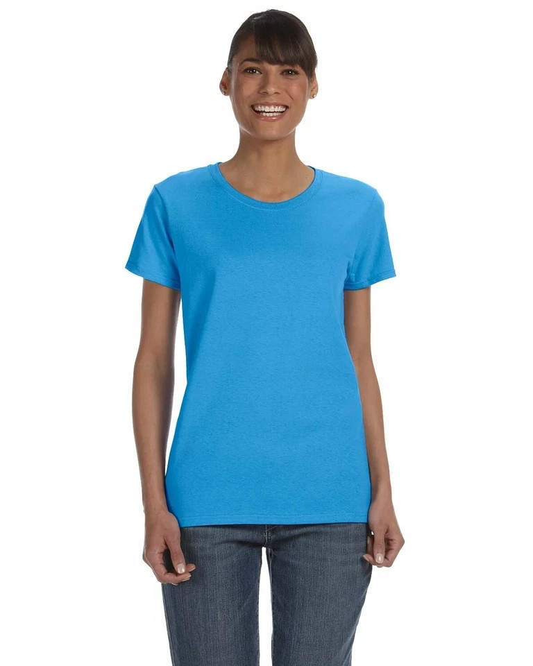 Gildan G500L Women’s Heavy Cotton Short Sleeve Crew Neck Plain Stylish T-Shirt