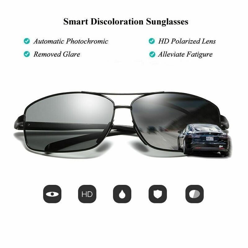 VEITHDIA Polarized Photochromic Pilot Sunglasses Men Aluminium Driving Eyewear