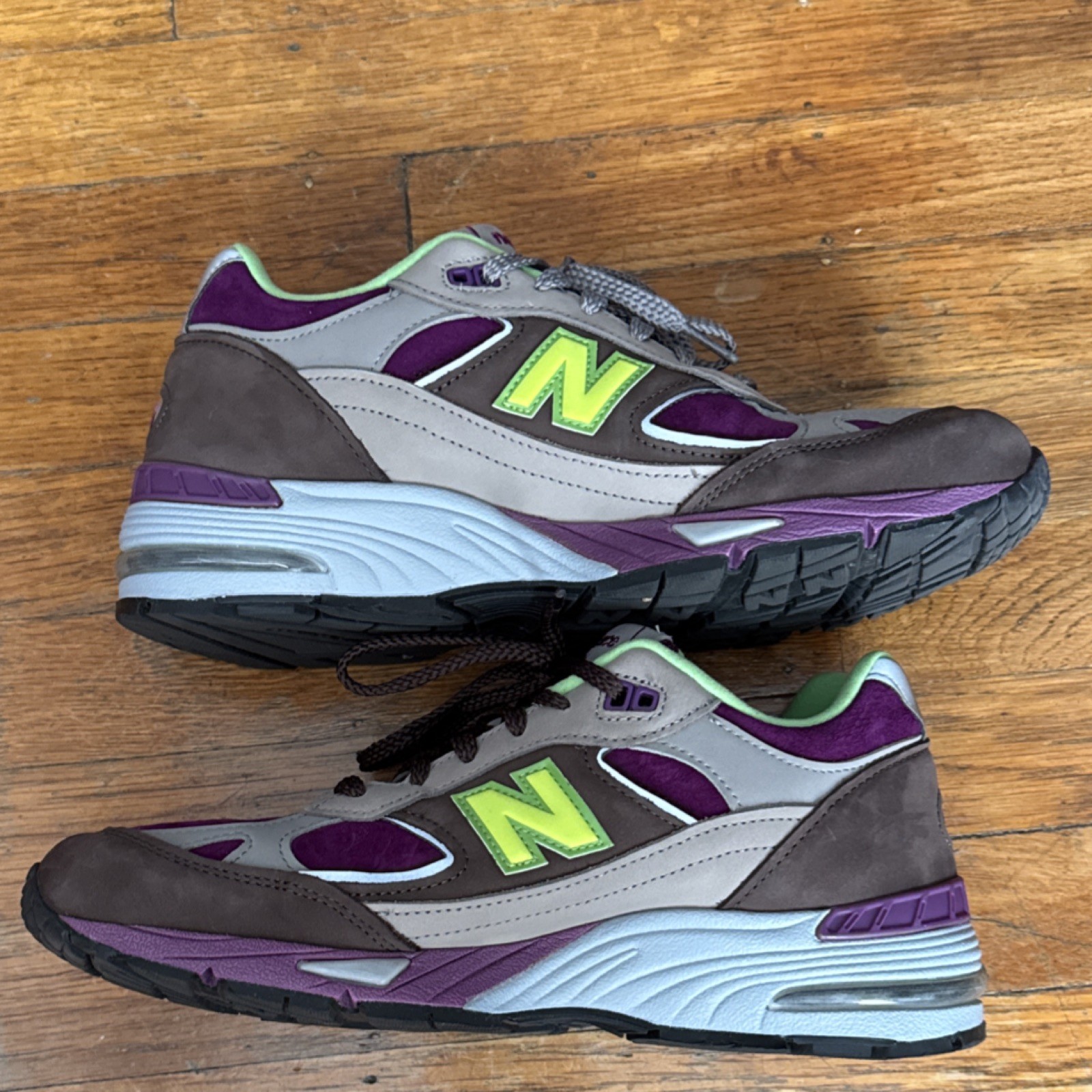 New Balance Stray Rats 991 Made in England Purple Green Suede Men’s Sneaker
