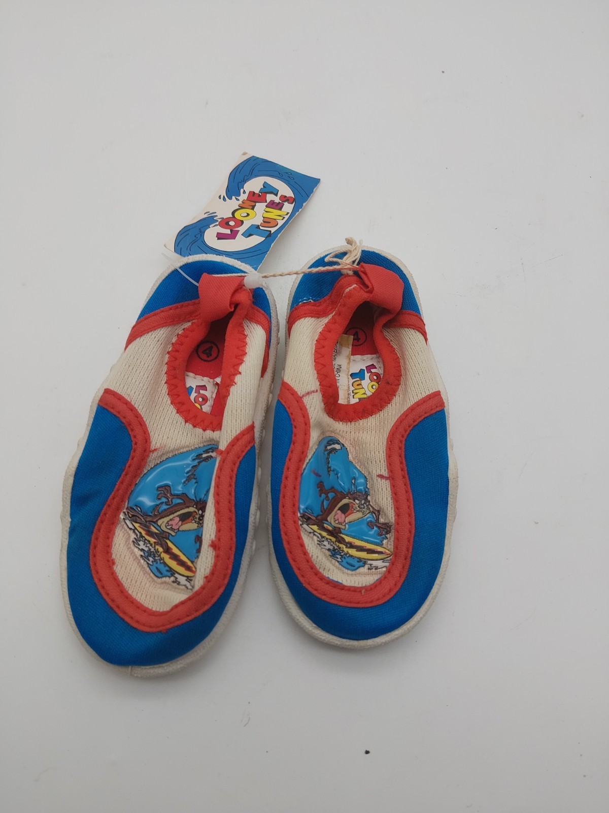 Looney Tunes Tasmanian Devil Water Shoes Infant Size 4 W/ Tag 1997 Vintage