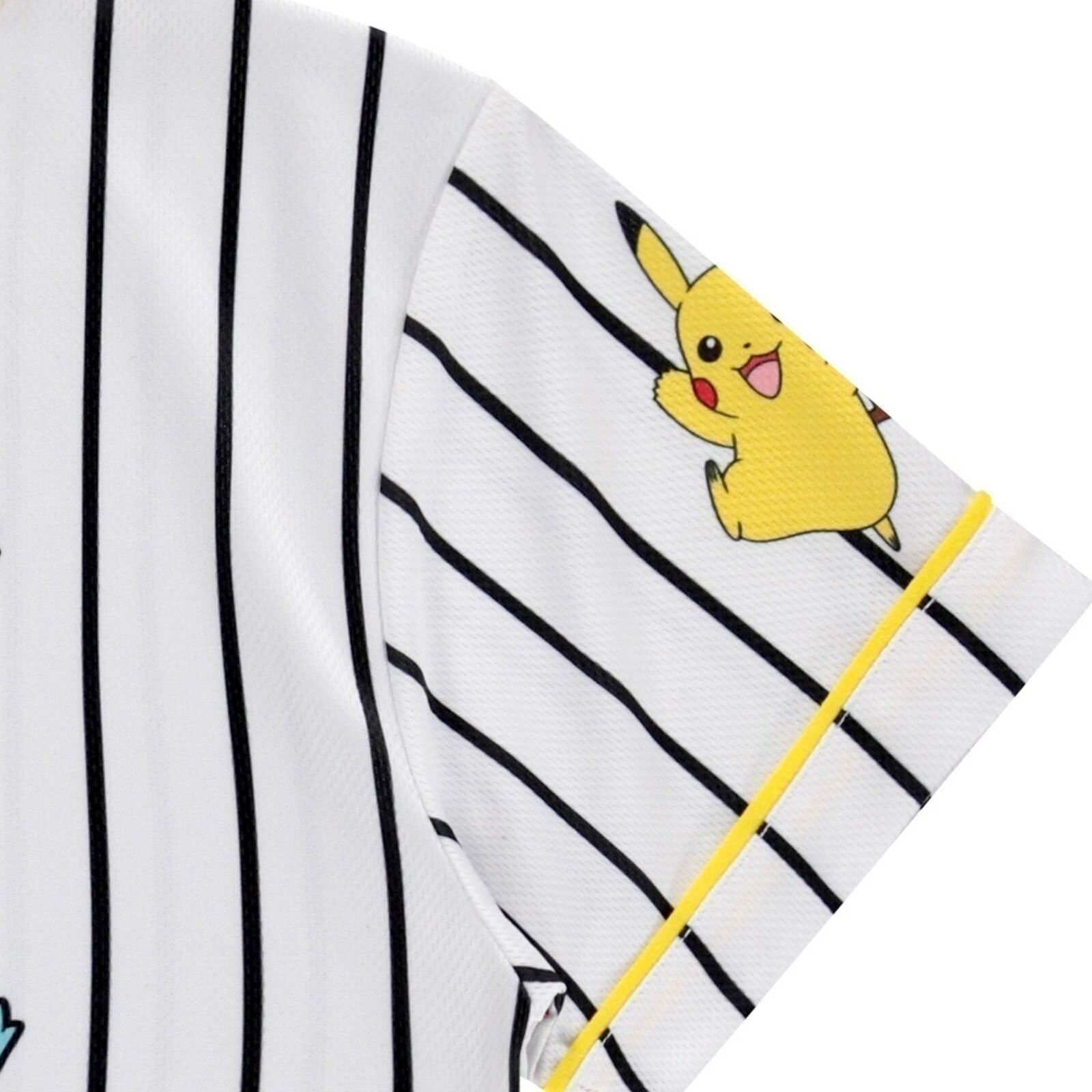 Boys Pokémon Baseball Jersey Shirt – Featuring Pikachu, Charizard, Squirtle…