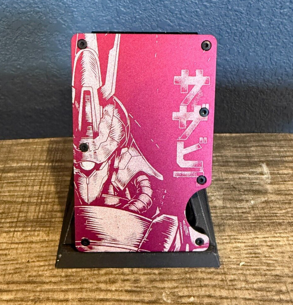 Gundam MSN-04 Sazabi Custom Engraved RFID EDC Slim Metal Aluminum Wallet