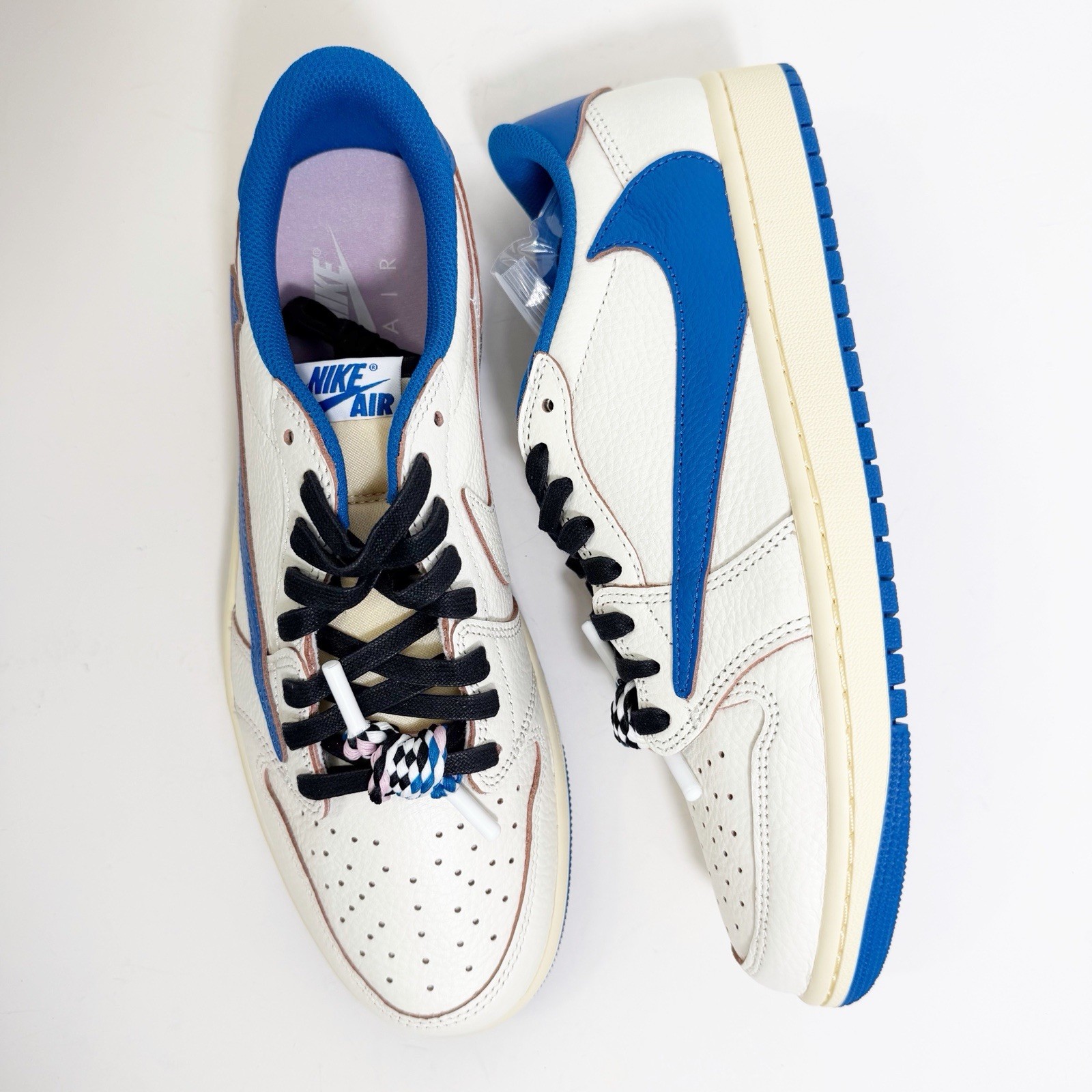 Nike Travis Scott X Fragment Air Jordan 1 Retro OG Sail Military Blue Size 10