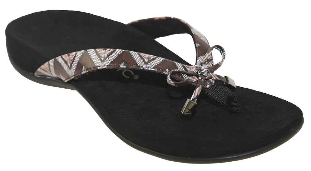 Vionic Women’s Rest Bella II Toe Post Sandal Chevron Black
