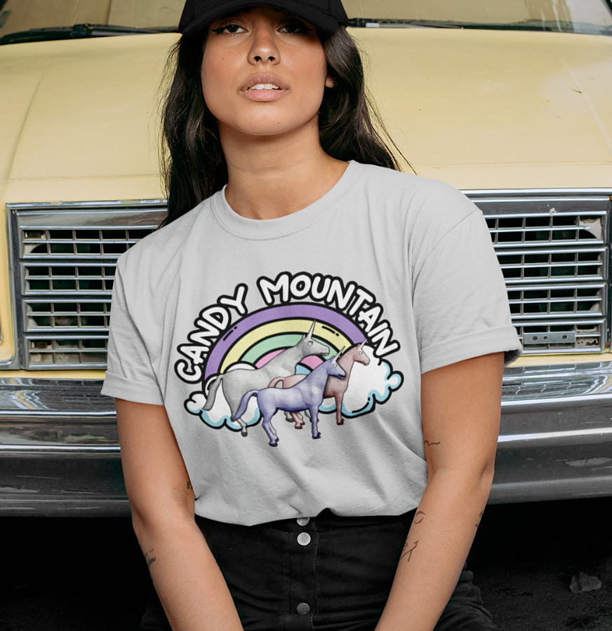 Charlie The Unicorn T-Shirt S-3XL Candy Mountain Ring Ring Hello Funny GIFT TEE