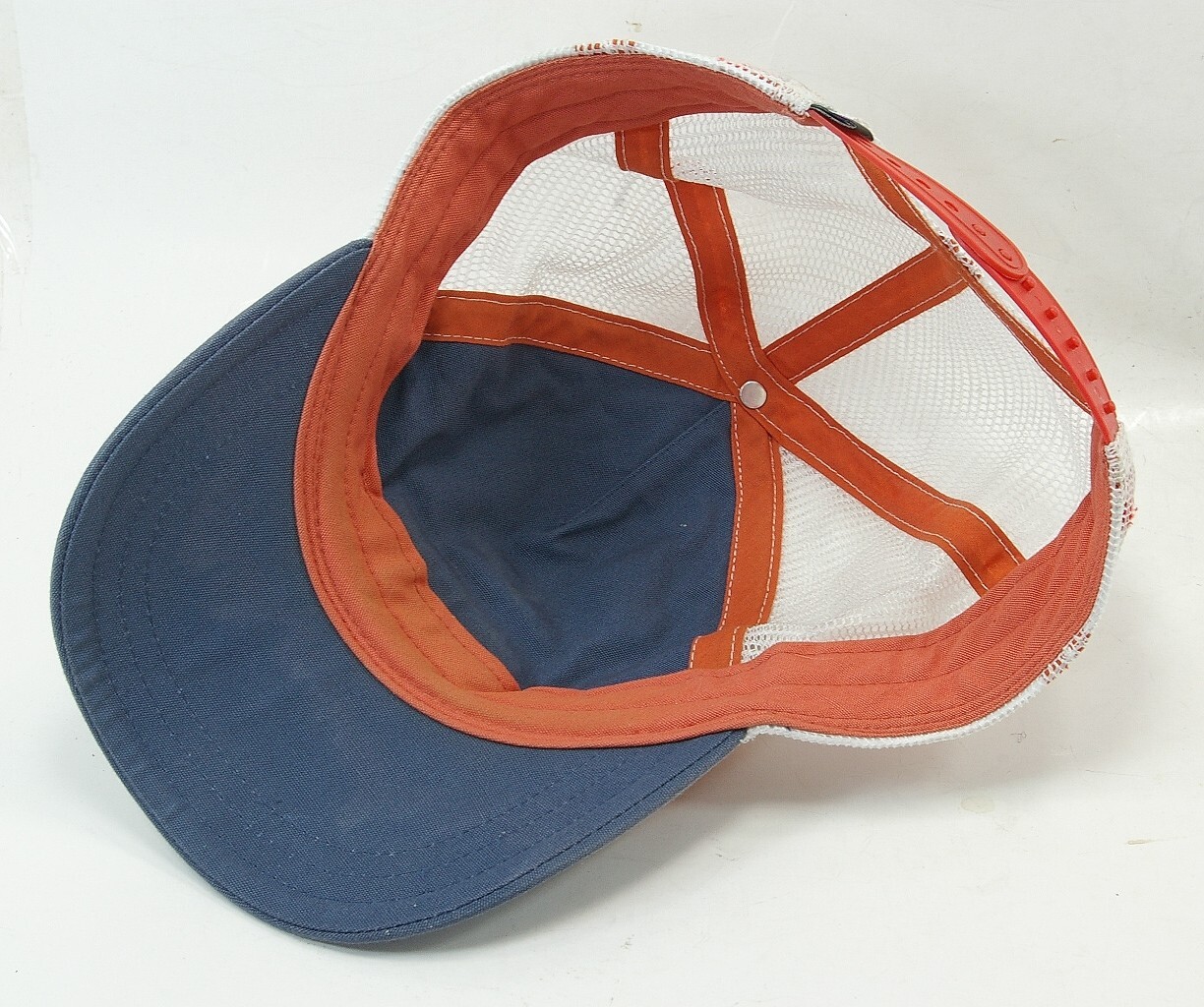 Patagonia P-6 Logo Roger That Hat Mid Crown Orange Blue Mesh Snap Back