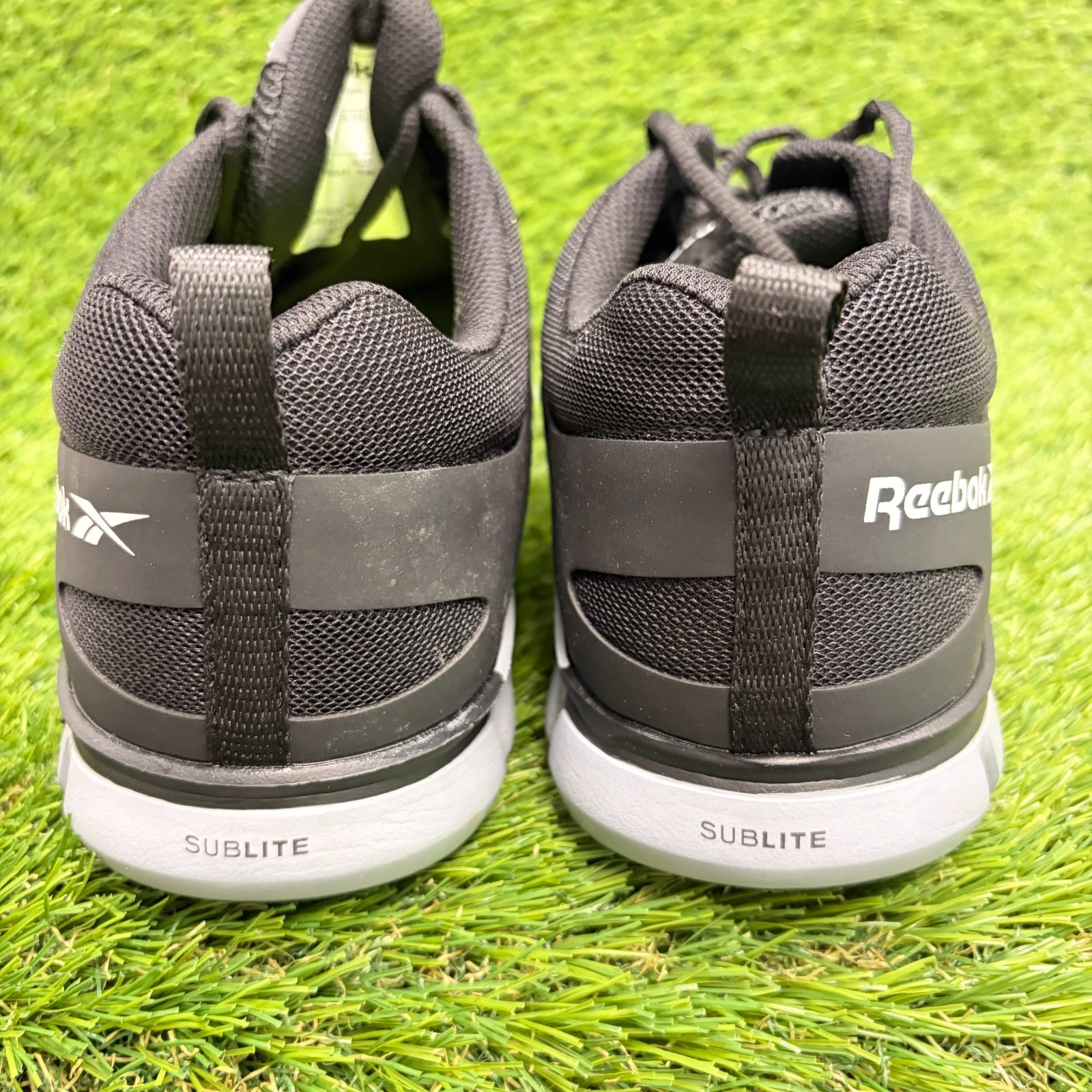 Reebok Sublite Cushion Mens Size 10.5 Black White Alloy Toe Safety Work Shoes