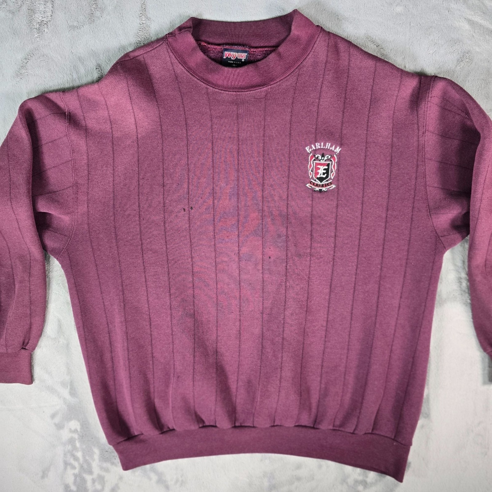 Vintage 1990s JanSport Made in USA “Earlham Classics” Burgundy Sweatshirt (XL)