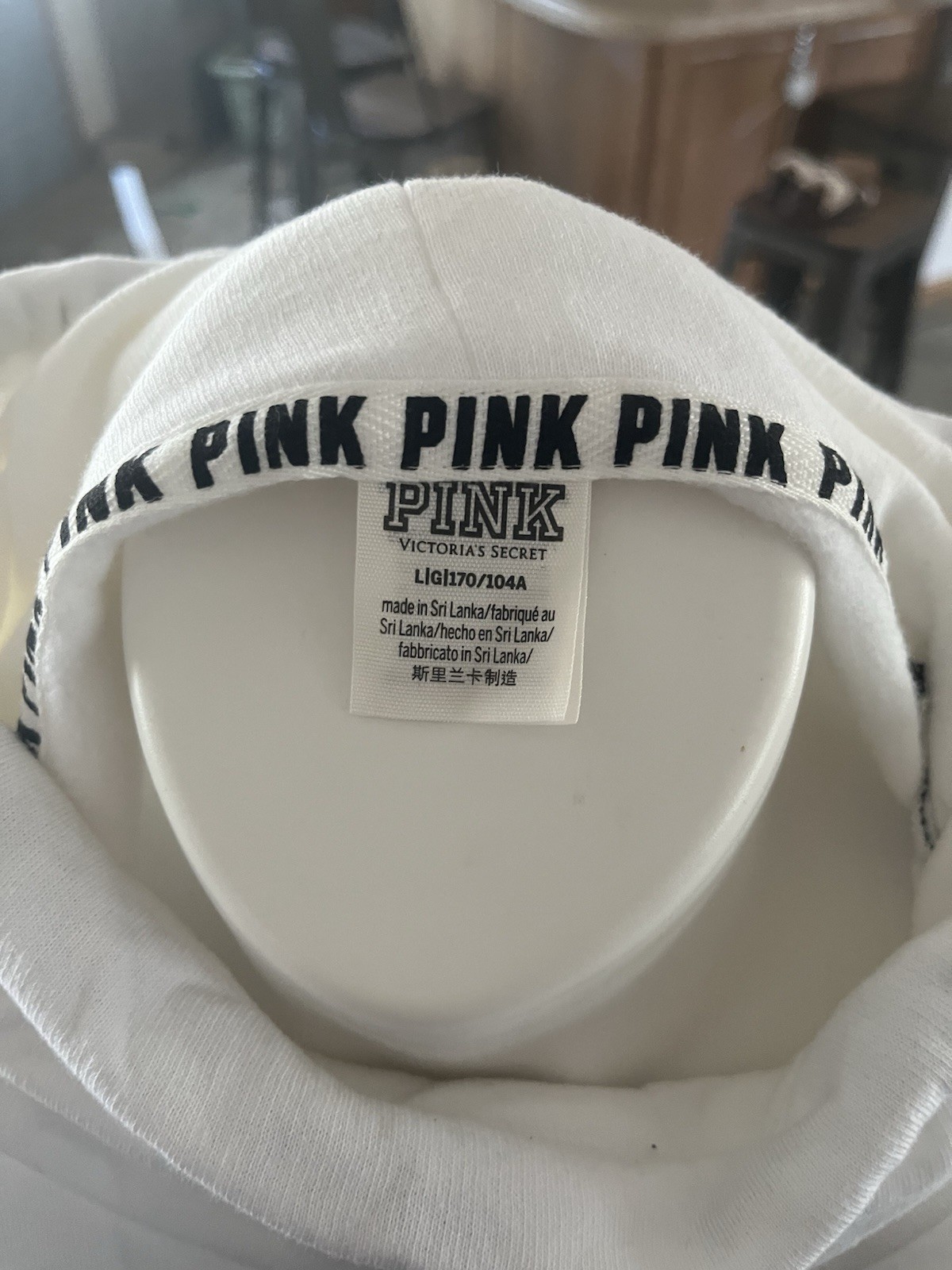 VictoriaSecret PINK L Campus Bling Sequins Glitter Rainbow Cowl Neck Hoodie 💜