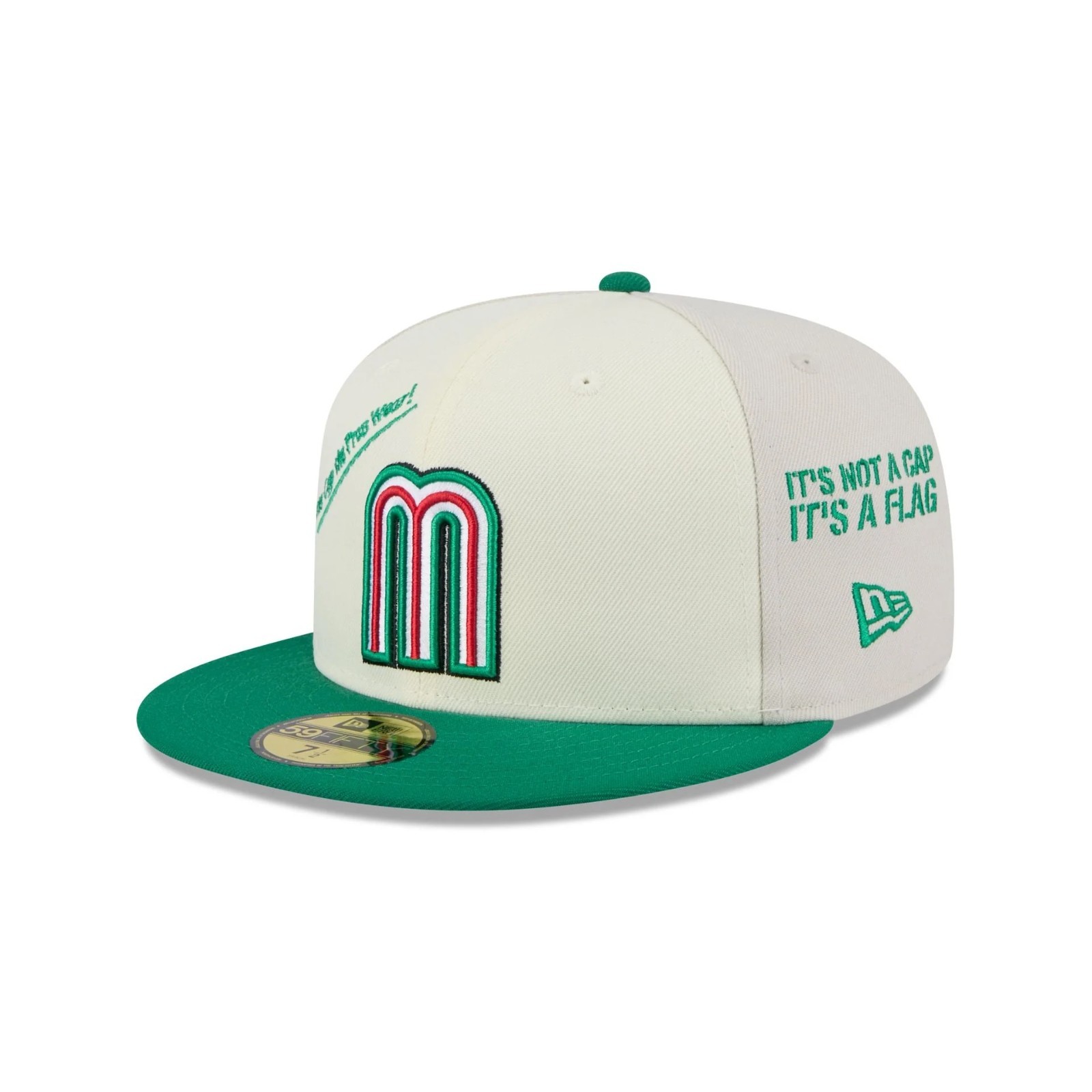 New Era 59Fifty Mexico Baseball Anniversary Logos Stone Red Under – NWT – 7 3/8