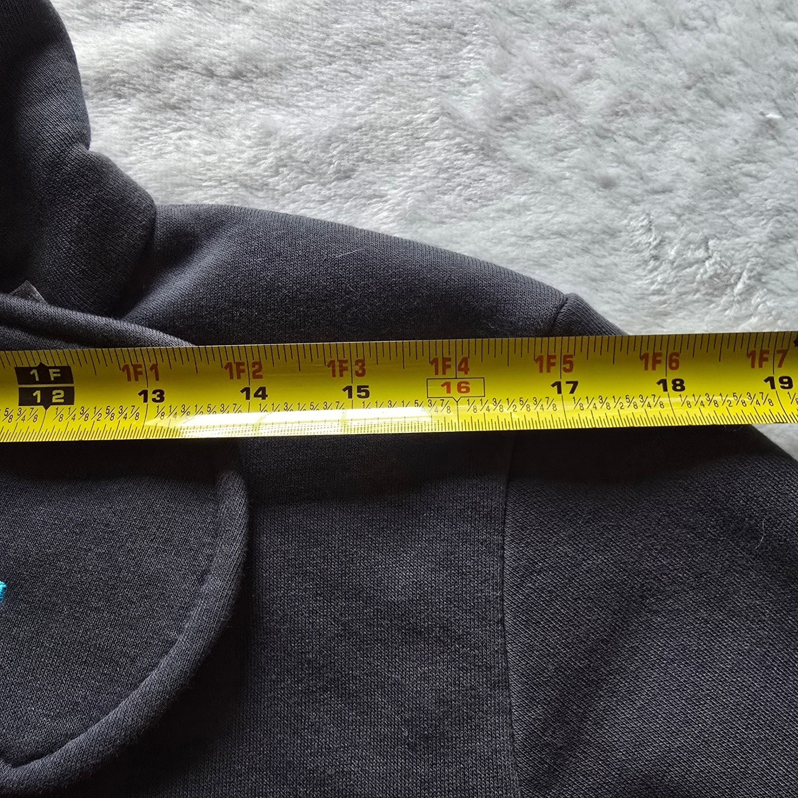 Bench Full Zip Grey Funnel Neck Teal Logo Thumbhole Sweatshirt Womens M