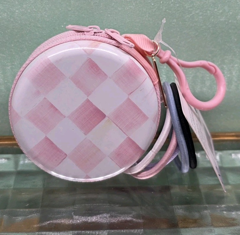 Goody x MacKenzie-Childs Purse Charm Elastics 15ct Pink Courtly Check IN HAND
