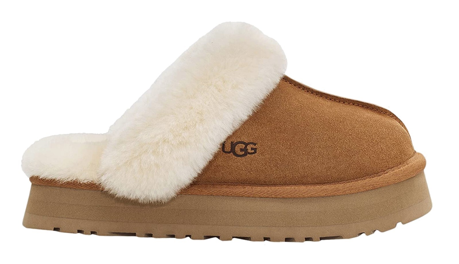New 100% Authentic UGG Soft Disquette Platform Slippers Chestnut Women’s Shoes
