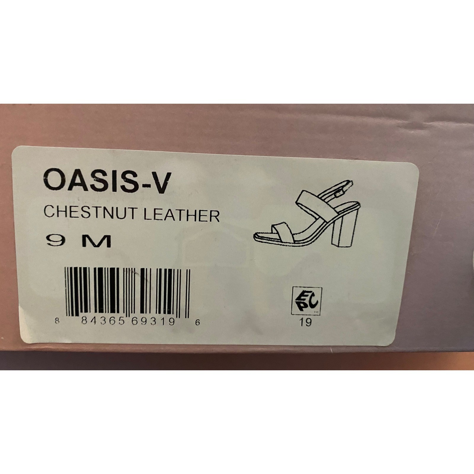 Lisa Vicky Oasis-V Chestnut Leather Block Heel Sandals Women 9M Square Toe Brown