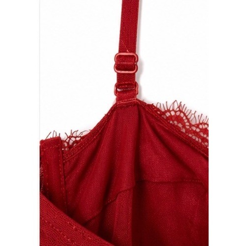 Garage Red Lace Corset Top Bustier Mesh Underwire Adjustable Straps Small