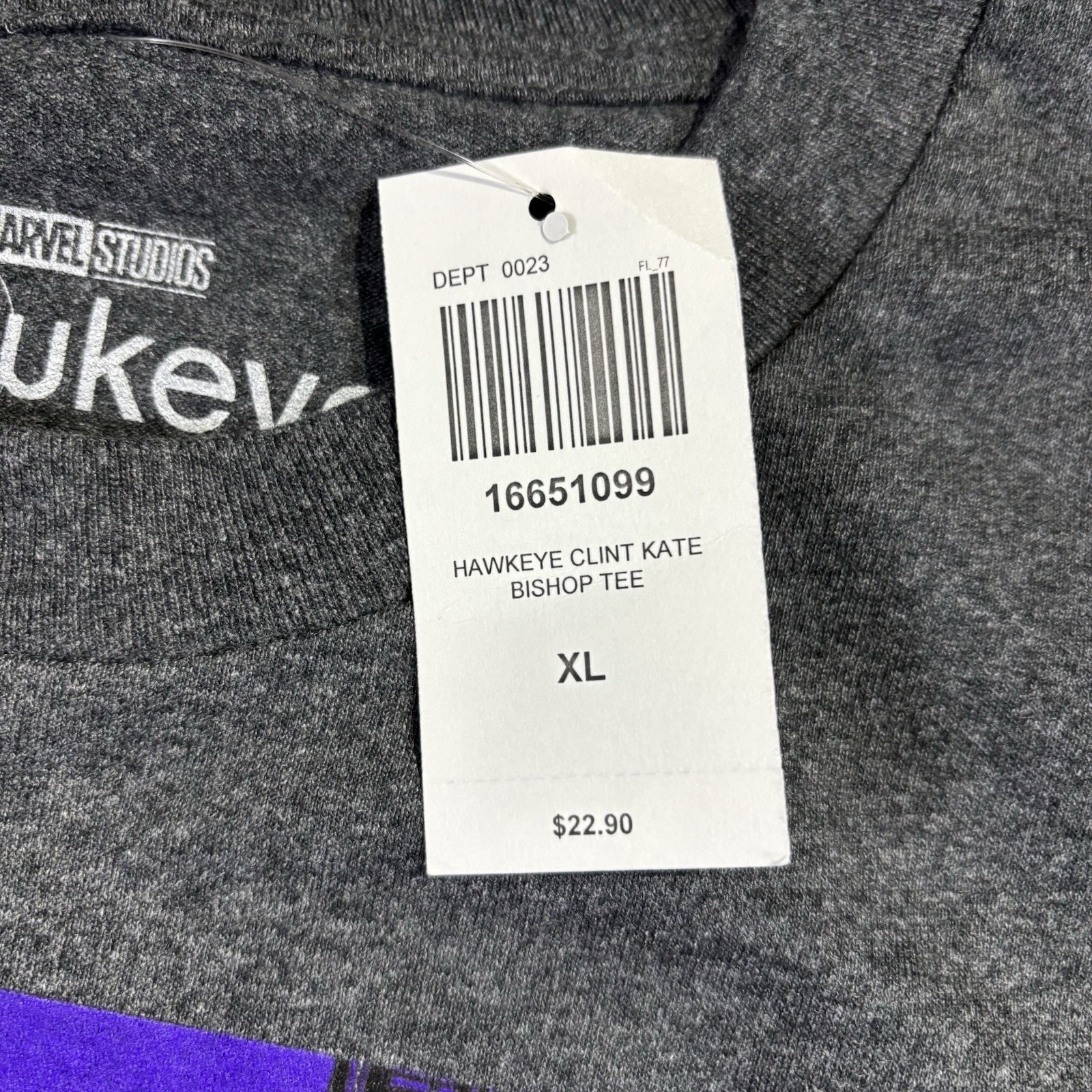 Disney Marvel Studios Hawkeye TV Show Clint Kate Bishop Gray XL Graphic T-Shirt