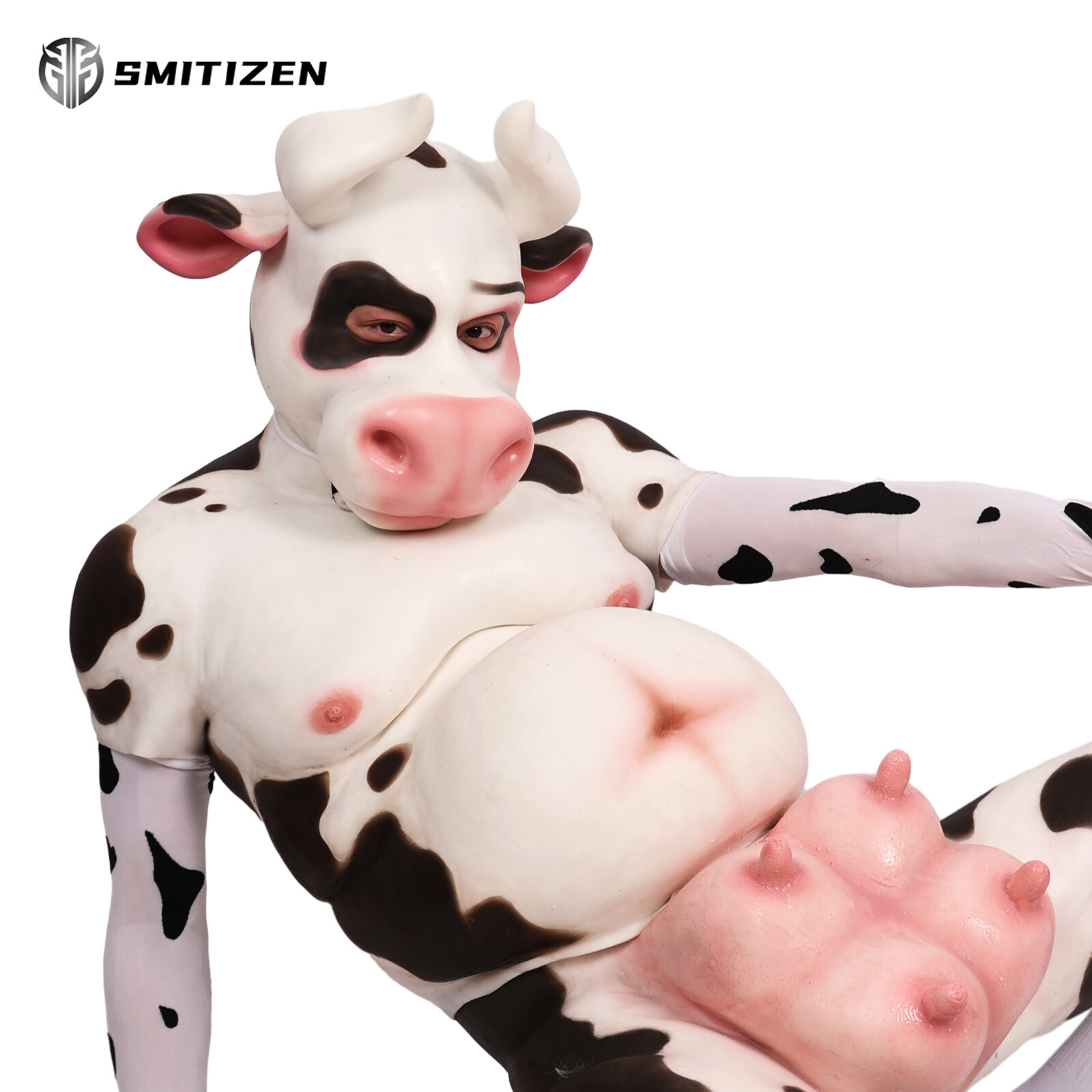 Smitizen Silicone Black-and-white Spots Cow Udders Fetish BDSM Cosplay Costumes