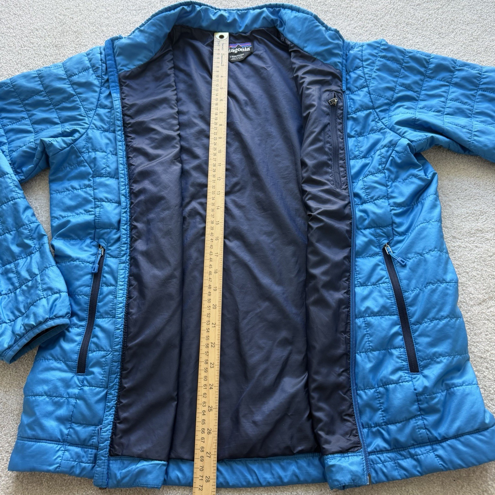 Patagonia Nano Puff Jacket Men’s Quilted Large Blue Full Zip Outdoor 84211