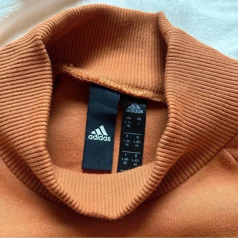 Team Adidas VRCT cropped mock neck pullover sweatshirt in Tech Copper