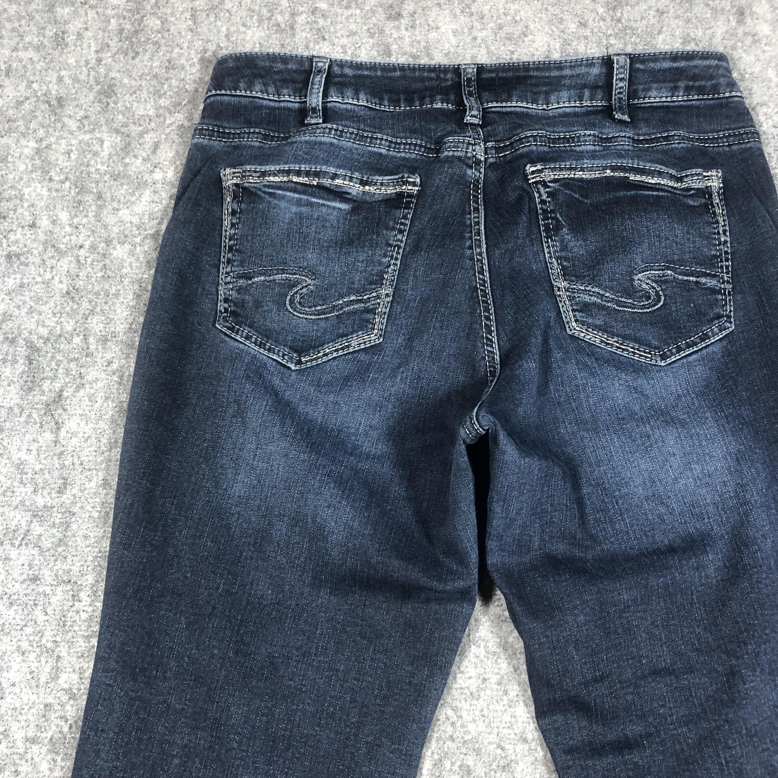 Silver Jeans Co Suki Slim Boot Jeans Womens 12 Dark Wash Mid Rise Stretch Denim