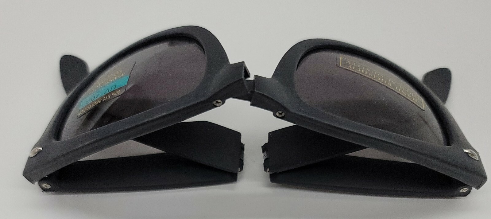 Folding Foldable Sunglasses 80’s Classic Square Horn Rim Shades with Case