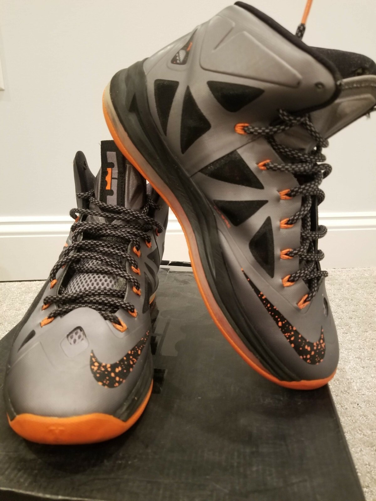 Size 9.5 – Nike LeBron 10 Lava 2012, Slightly used, original box included