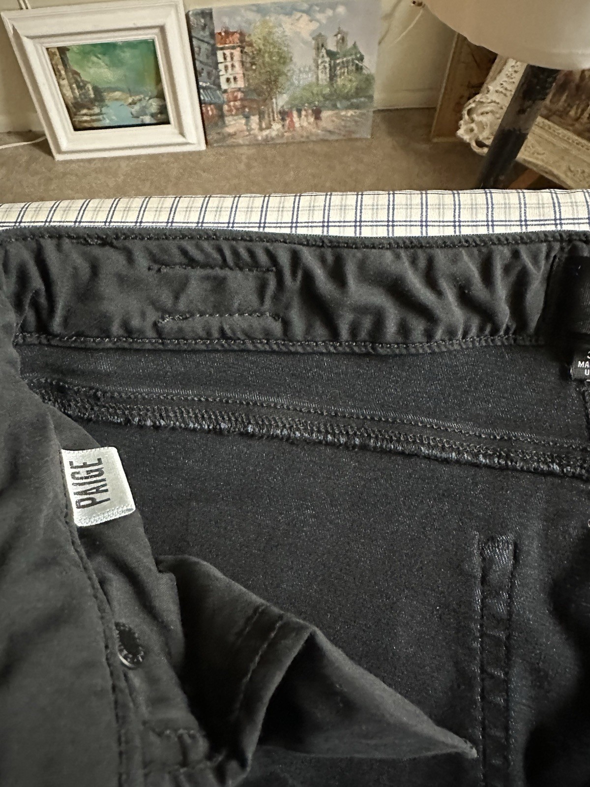 PAIGE women’s stretch high rise flare blue jeans denim cotton USA NWT size 30