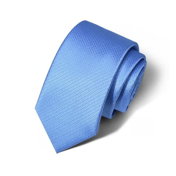 New Handmade 100% Silk Slim Tie (Blue)