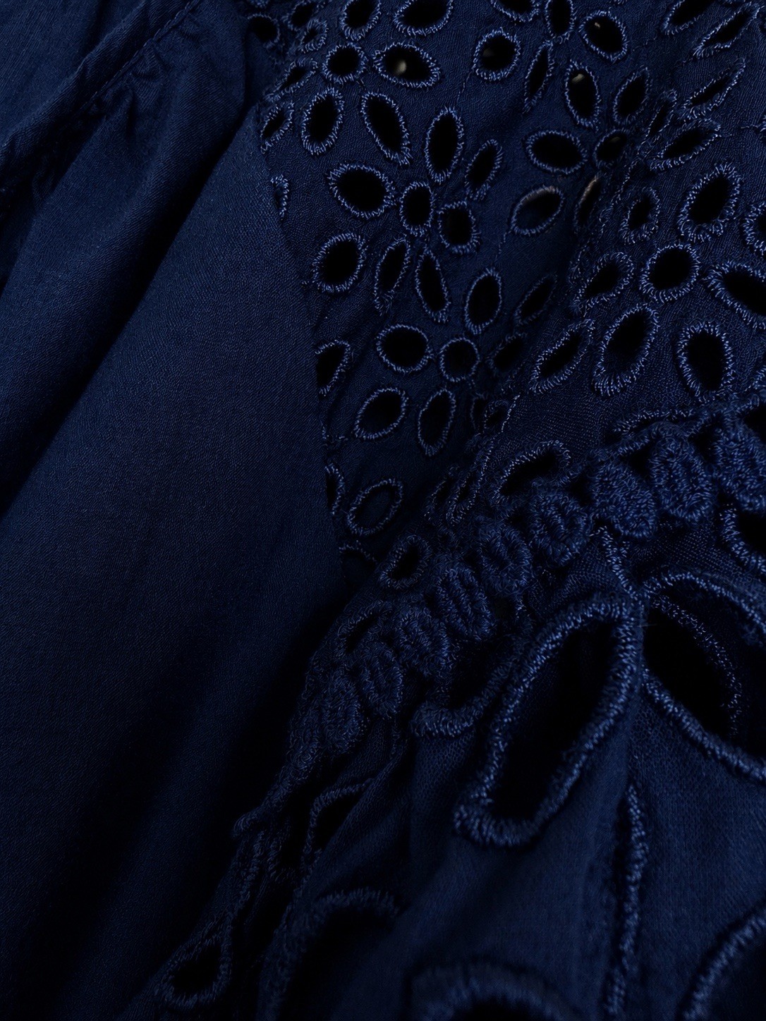 J.Crew Blue Eyelet Lace V-Neck 3/4 Sleeve Tunic Blouse Women’s XL