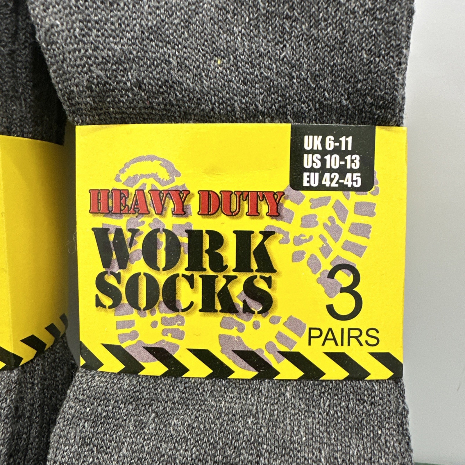 2 Packs Heavy Duty Work Socks 6 Pairs Men’s 10-13 Fully Terry Warm Cotton Blend