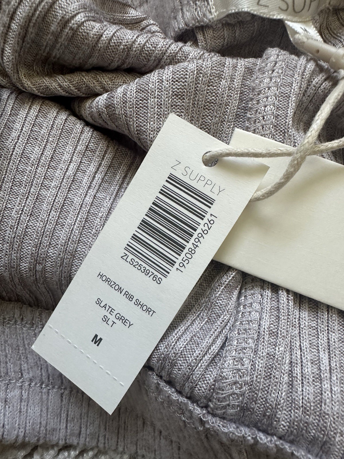 Z SUPPLY Women’s Ribbed Gray Slate Lounge Wear Shorts•Elastic Waist•NWT• Medium