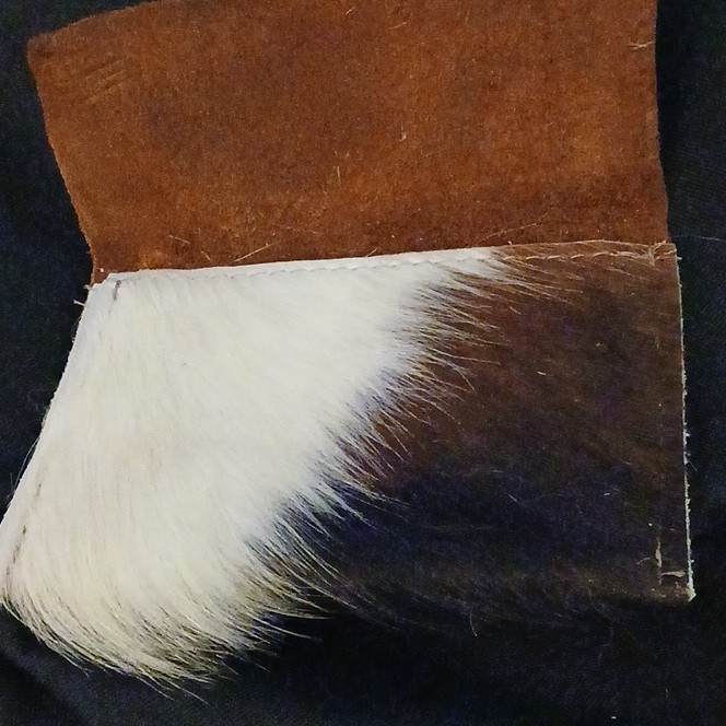 Canoe Brand Leather Cowhide Envelope Clutch Bag Hair On Hide Brown