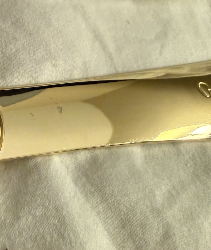 Gucci Made to Measure Shoe Horn Pre Owned In Original Box Gold Parfums 6 Inches