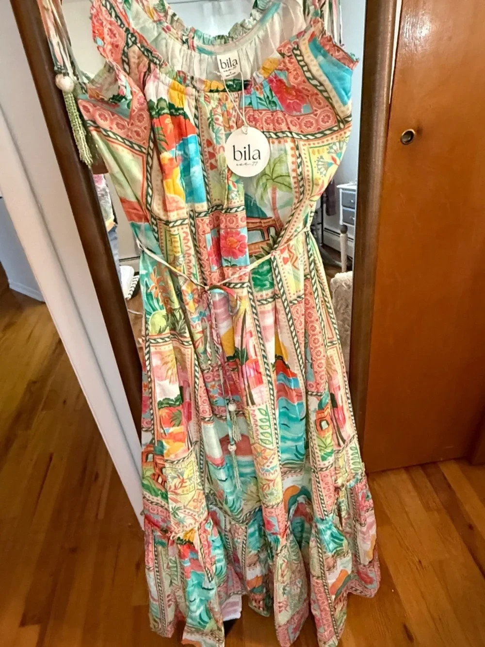 BILA77 Maddison Dress Size Large NWT 100% Cotton Lightweight Casual Vacation