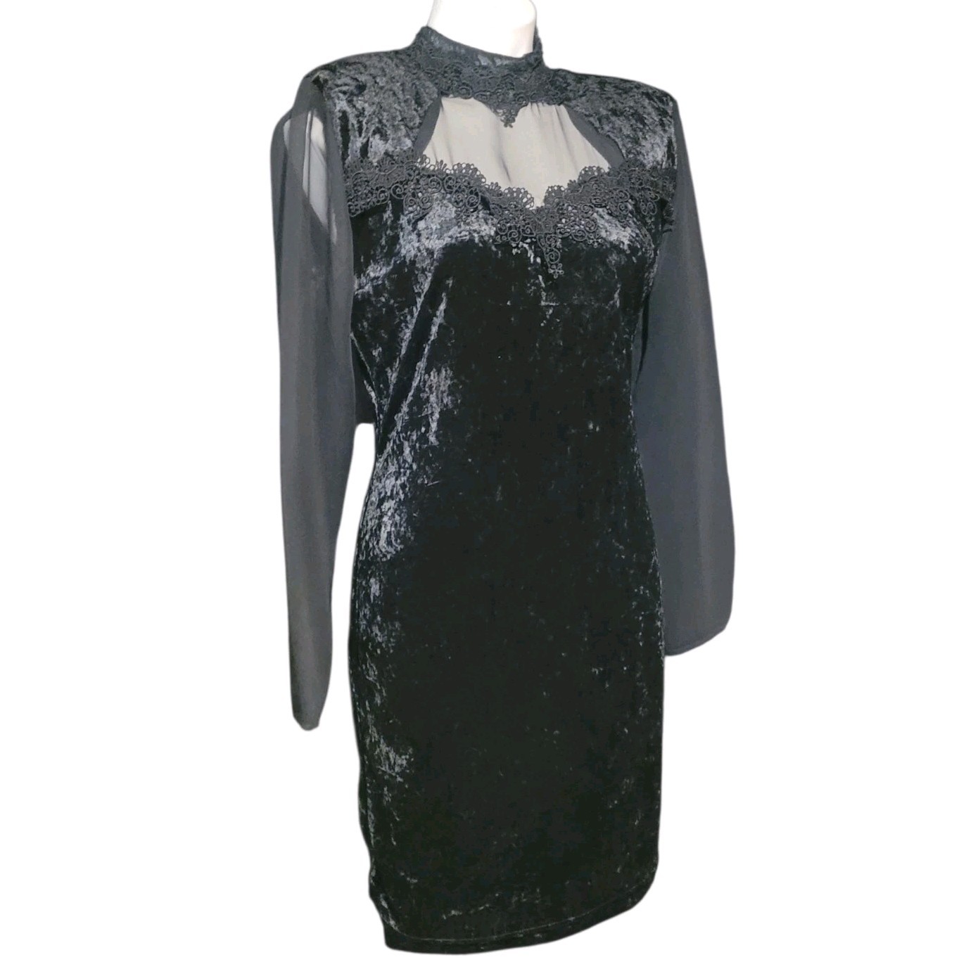 Vintage Hearts Stevie Nicks Dress Size M/L Velvet Lace Fleetwood Mac