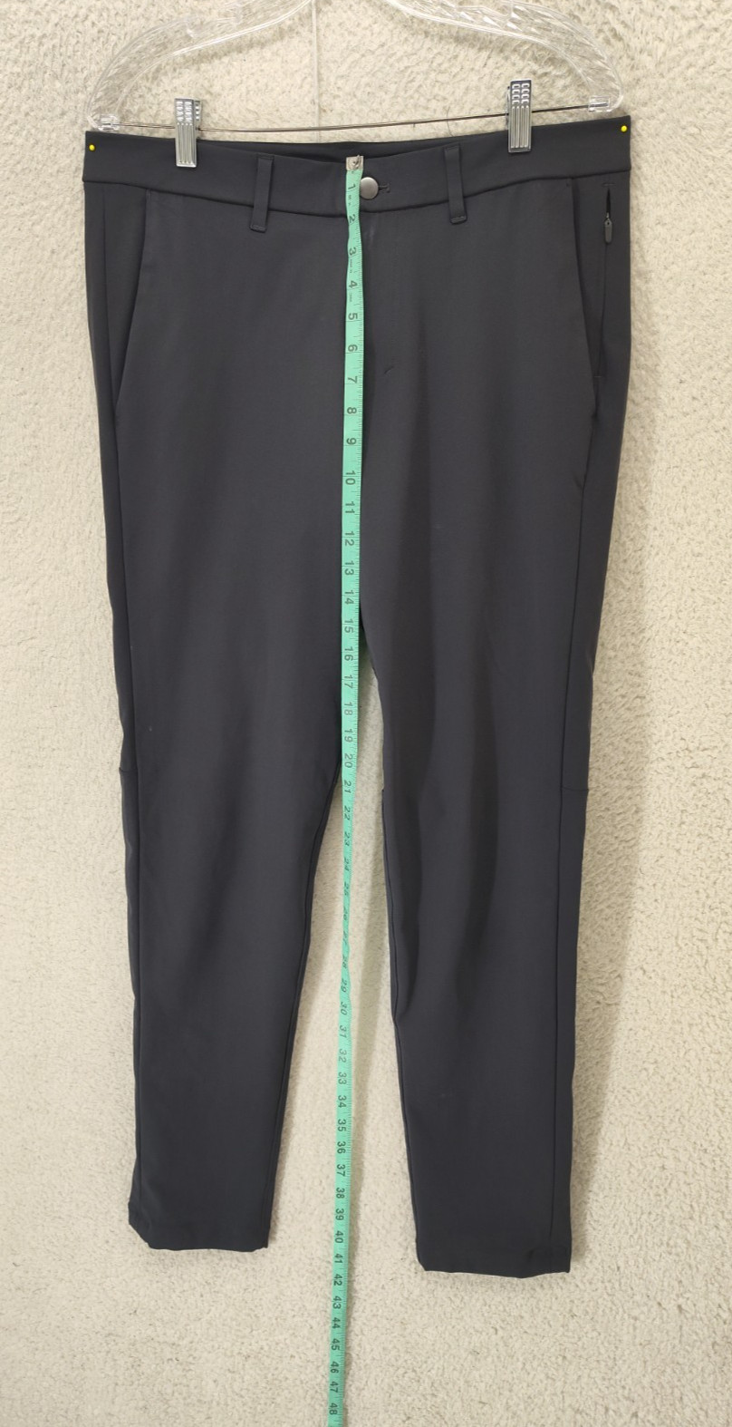 Lululemon Men Pants 33 Gray Poly Blend Straight Regular Fit Flat Front Chino