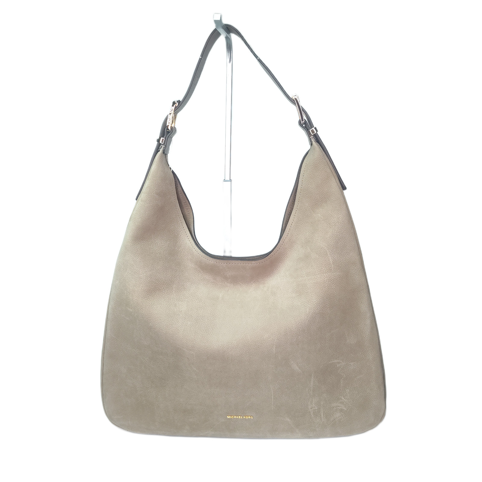 Michael Kors Nolita Large Nubuck Hobo Shoulder Bag Birch/Tan/Beige – NWT
